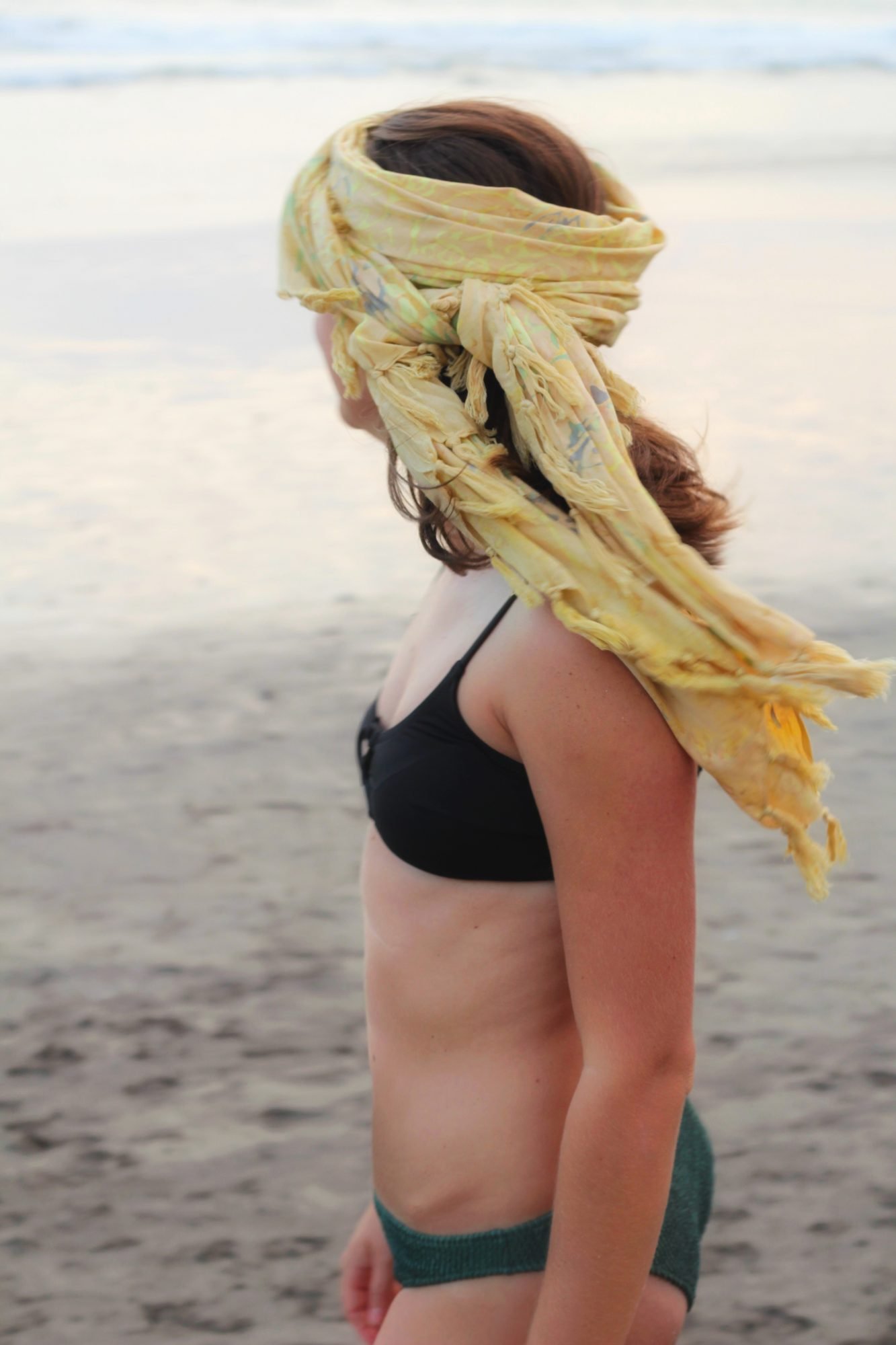 Sarong Tuch Hippie Batik Schal Strand Tuch Gelb Boho Ethno Bikini Cover Up Kopftuch
