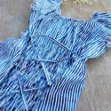 Marine Kleid Kleid Blau Weiß Gestreift