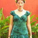 Frida Kahlo Green Saloon Dress