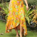 Gypsy Siter Wrap Skirt Flower Yellow