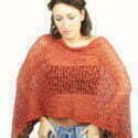 Ladies Crochet Poncho Top Rust Goa Tribal Indie Boho Hippie