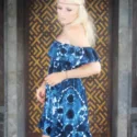 Batik Kleid Schulterfrei Ozean Blau