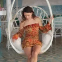 Boho Damen Jumpsuit Rot Orange Batik Animal Zebra Print Damen Einteiler für den Sommer