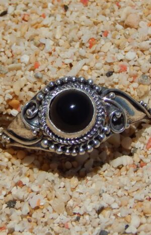 Silver Ring Sterling Silver Onyx Hippie Boho Made in Bali