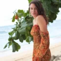 Boho playsuit ladies beach outfit in Ibiza style batik