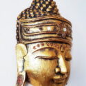 Buddha Maske Holz Gold Wandschmuck Wand Dekoration Boho Wohn Deko