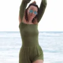 Women's jumpsuit olive green beach clothing boho style