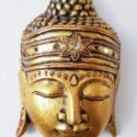 Holzmaske zum Aufhängen Buddha Gold
