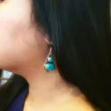 Boho Earrings Elegant Turquoise Alpaca Silver