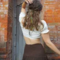 Summer Cotton Fesitival Gypsy Hippie Off Shoulder Crop Top
