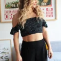 Sexy Summer Outfit Crop Top Polka Dot Jeans