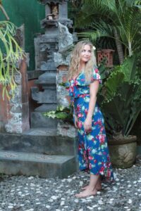 Blumenkleid Hawaii Blumen Blau