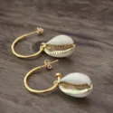 Boho Beach Jewelry Shell Hoop Earrings