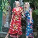 Hawaii Flowers Dress Boho Flora Dress Sommer Dress Light Wrap Dresses Flower Pattern