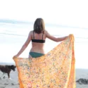 Sarong Tuch Hippie Batik Schal Strand Tuch Orange Safari Print