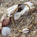 Shell Anklet Gold Brass Beach Ankle Jewelry Shells