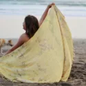 Sarong Tuch Hippie Batik Schal Strand Tuch Gelb Boho Ethno Bikini Cover Up Kopftuch (4)