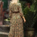 Flower midi dress boho ibiza gypsy style hippie dress