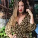 Bohemian Style Boho Style Leopard Leo Muster Animal Print Midi Kleid
