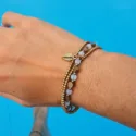 Makrame Jewelry Design Boho Bracelet Moonstone Brass Hippie Ibiza Style Jewelry