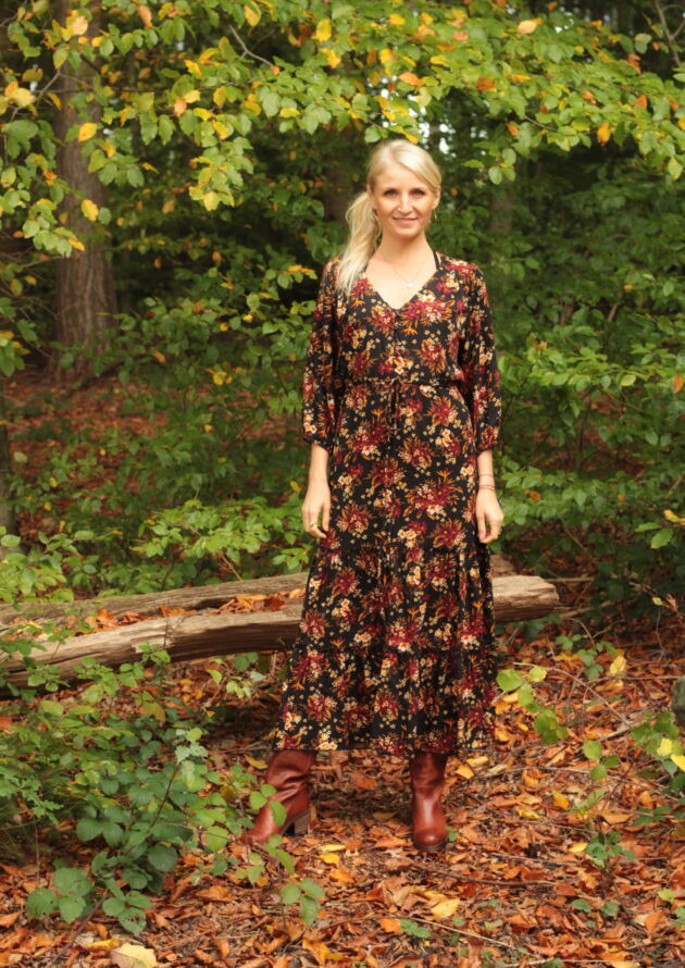 Boho Herbst Winter Kleid