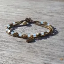 Makrame Jewelry Design Boho Bracelet Moonstone Brass Hippie Ibiza Style Jewelry Boho Chic Armlet