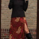 Fall outfits ladies knit sweater and boho maxi dress with slit