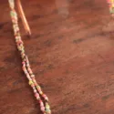 Multicolored eyelet cord double leyer