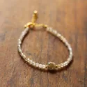Fine bracelet for women Labradorite 18k gold plated