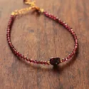 Fine bracelets gold plated garnet gift for the girlfriend mother wife