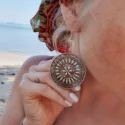 Große Gypsy Ohrringe Silber Mandala Hippie Style