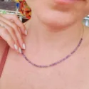 Kurze Halskette Amethyst 18 Karat Vergoldet Geschenk Für Damen
