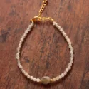 Minimalist Bracelet Gemstone Labradorite Gold Plated