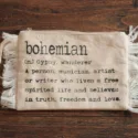 Bohemian cosmetic bag with fringes made of cotton term Bohemian Gypsy