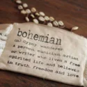 Bohemian cosmetic bag with fringes made of cotton term Bohemian Gypsy