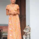 Boho Chic Sommerkleid mit Blumen zum Wickeln Ibiza Style