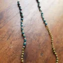 Glasses chain lava stone glass beads turquoise sea glass crystal beads green