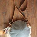 Frida Kahlo handbag made from recycled jeans Boho Ibiza style shoulder bag