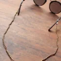 Hippie macrame glasses chain brass
