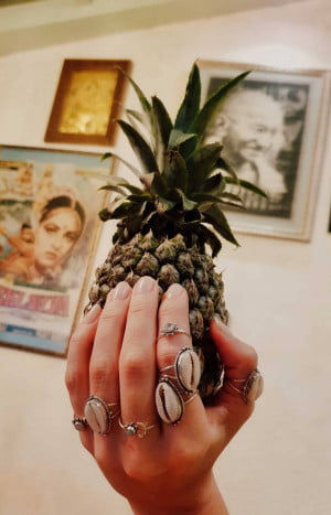 Muschelschmuck Cowrie Muschel Ring aus Bali