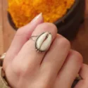 Ring cowrie shell 925 silver from Bali handmade boho style