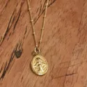 Madonna necklace gold plated holy mary pendant gold protection chain boho style