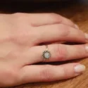 Boho ring sun made of silver 925 handmade in Bali moonstone