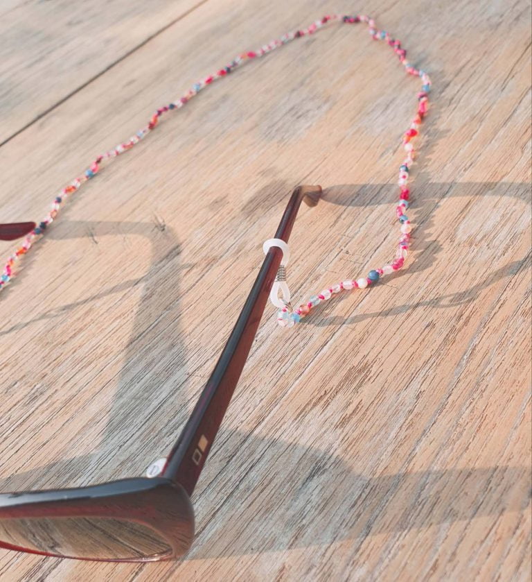 Fine Glasses Cord Colorful agate gemstones Boho Beach Jewelry