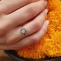 Fine sun ring made of silver 925 handmade in Bali moonstone
