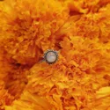 Hippie ring fine sun made of silver 925 handmade in Bali moonstone