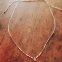 Minimalist necklace jasper brown fine chain