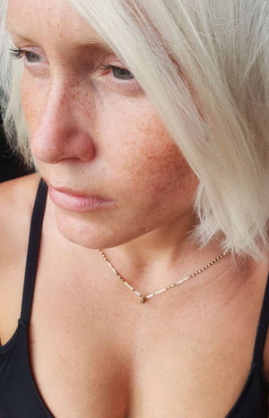 Minimalistische Halskette Jaspis Braun Hippie Chic