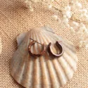 Wooden earrings coconut hoops alternative jewelry