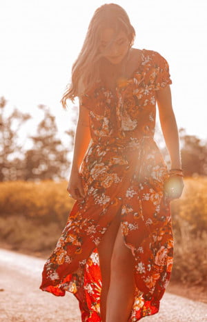 Ibiza style clothing floral dress boho chic